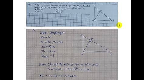 figura alaturata abc este  triunghi dreptunghic  grade iar ad perpendiculara pe bc