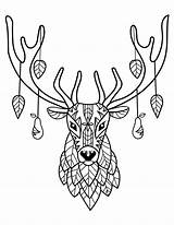 Stag Line Colouring Drawing Pages Getdrawings sketch template