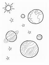 Coloring Planets sketch template