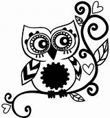 Owl Silhouette Cute Tattoo Clipart Vinyl Clip Mandala Cricut Projects Designs Cameo Simple Drawing Ink Stencil Think Will Family Owls sketch template