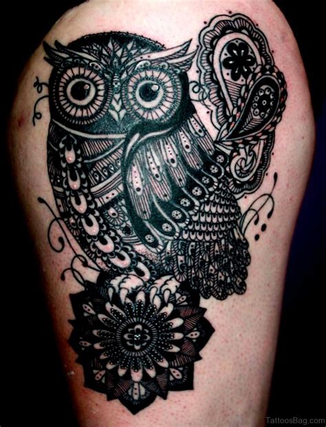 lovable owl tattoo  thigh tattoo designs tattoosbagcom