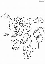 Dragon Clouds Balloons Coloring Dragons Pages sketch template