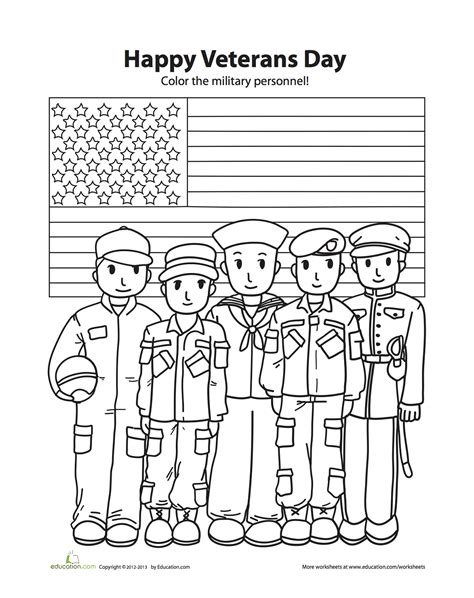 veterans day coloring sheet veterans day  kids  veterans day