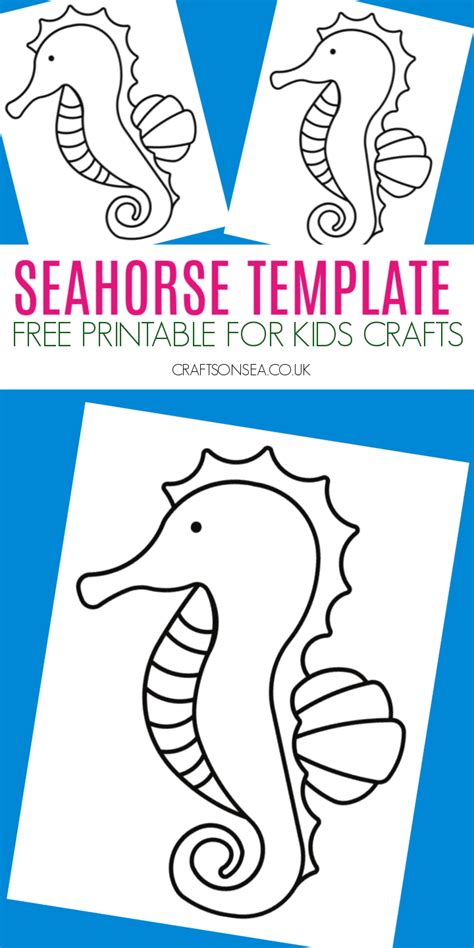 seahorse template  printable  crafts  sea