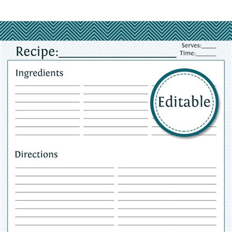 images   editable printable recipe cards  printable