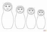 Coloring Dolls Matryoshka Pages Printable Drawing Paper sketch template