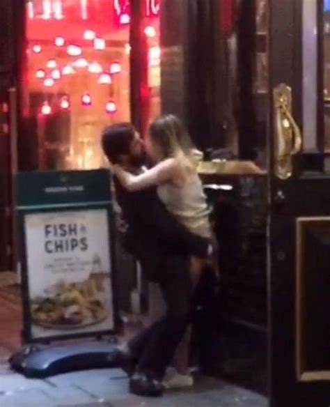 boozy couple caught on camera having sex outside busy london pub while onlookers clap and cheer