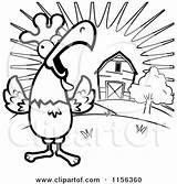 Clipart Morning Sunrise Rooster Farm Cartoon Crowing Coloring Loudly Happy Drawing Vector Sun Clip Cory Thoman Outlined Rising Illustrations Good sketch template