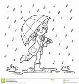 Rain Ombrello Parapluie Regen Paraplu Pioggia Meisje Lopen Pluie Colorare Chuva Boek Kleurend Rainy Listopad Ragazza Coloritura Funzionamento Coloration Courant sketch template