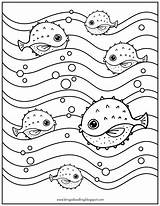 Puffer Fish Printable Coloring Use Terms Personal Please Only Do sketch template