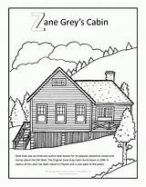 Coloring Cabin Pages Log House Zane Grey Lake Clip Print Popular Outline Adults Library Clipart Template sketch template