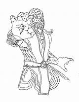 Mortal Kombat Scorpion Coloring4free Dibujar Ausmalbilder Zero Goku sketch template