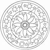 Mandala Coloring Mandalas Kids Pages Easy Star Zen Children Adults Adult Stars Simple Color Stress Drawing Anti Big Printable Flower sketch template