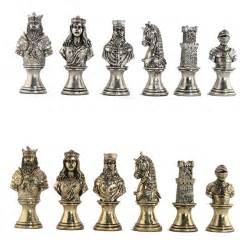 medieval metal chess pieces  small medieval chess set features traditional kings queens