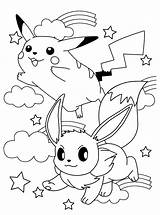 Coloring Pokemon Eevee Pages Evolutions Anime Comments sketch template