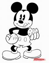 Mickey Mouse Colouring Coloring Sheets Classic Pages Eating Disney Cookie Template sketch template