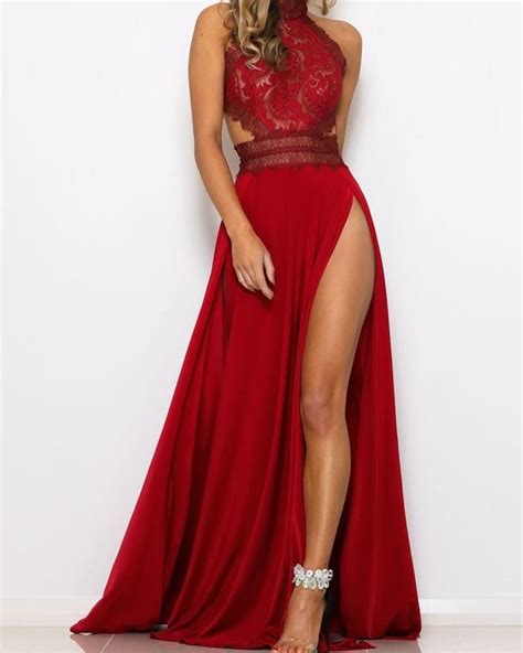 Guipure Lace Halter Open Back Maxi Dress In 2020 Maxi Dress Party