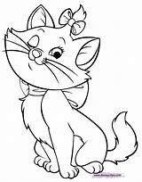 Marie Coloring Pages Disney Aristocats Winking Disneyclips Template sketch template