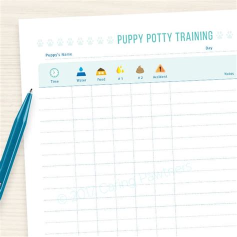 puppy potty training chart  instant
