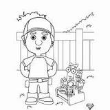 Coloring Manny Handy Pages Kids Print Color sketch template