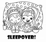 Sleepover Coloring Party Pages Spa Drawing Color Printable Pajama Invitations Slumber Print Themed Girl Girls Birthday Pajamas Activity Drawings Invitation sketch template