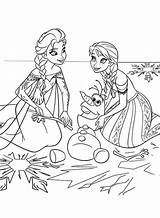 Elsa Anna Olaf Coloring Pages Snowman Fix Princess Queen Color sketch template