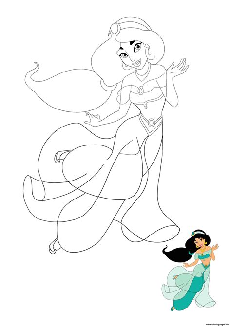 princess jasmine coloring page printable