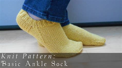 Basic Ankle Sock Knit Pattern Youtube