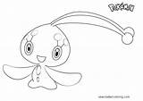 Manaphy Pokemon Coloring Pages Printable Kids Color sketch template