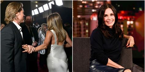 courteney cox likes tweets saying brad pitt and jennifer aniston are in