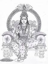 Goddess Drawings Drawing Outline Lord Devi God Indian Sketches Pencil Painting Line Lakshmi Laxmi Mandala Amman Shiva Chitra Tanjore Mysore sketch template