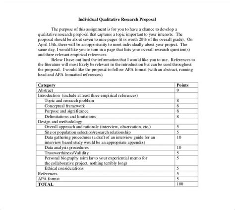 qualitative research proposal templates  word excel