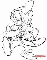 Dopey Coloring Pages Snow Disney Disneyclips Sheets Colouring Dwarfs Seven Princess Drawing Gif 塗り絵 Sneezy Dancing Funstuff Cartoon sketch template