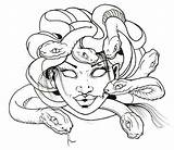 Medusa Coloring Netart Madusa Starry Snakes Mythology Neocoloring sketch template