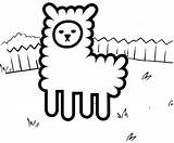 Alpaca Coloring Kids Pages Fun sketch template