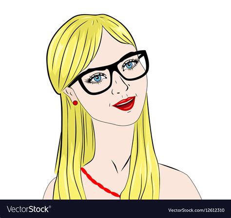 Comic Book Blonde Girl With Glasses Royalty Free Vector