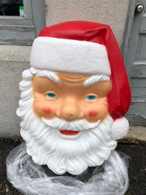 christmas giant santa claus face blow mold yard decoration etsy