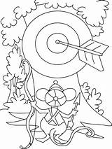 Coloring Archery Alvo Flecha Ratinho Acertando Arco Getcolorings Tudodesenhos sketch template