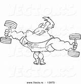Lifting Bodybuilder Weights Toonaday Leishman Ron sketch template