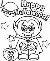 Coloring Halloween Happy Greeting Vampire Funny sketch template