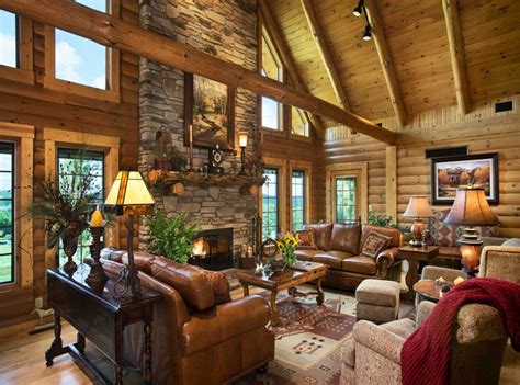 ways  brighten   interior   log cabin home