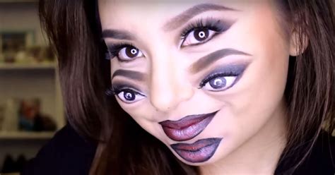 This Trippy Double Vision Four Eyes Halloween Makeup Will