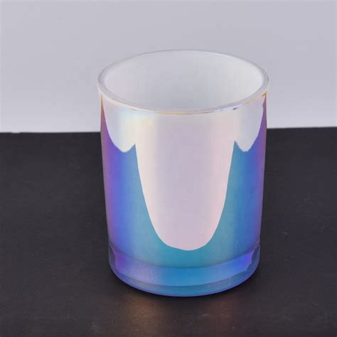 Newly Iridescent White 10oz Cylinder Candle Jars Wholesale Candle