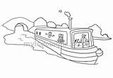Canal Narrowboat sketch template
