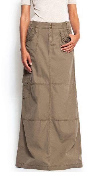 mango khaki a line shape cargo style maxi skirt maxi