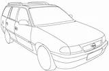 Opel Astra Caravan Colorir 1998 Imprimir sketch template