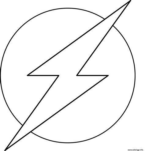 coloriage flash super heros logo officiel marvel dessin flash super