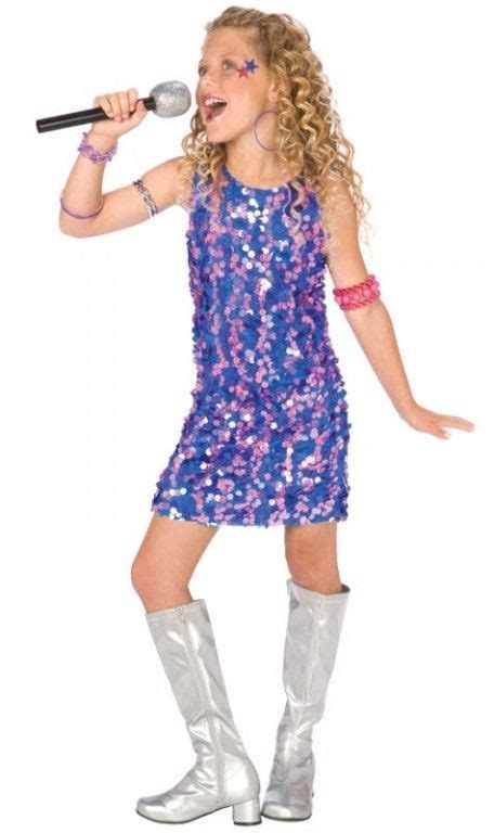 pop star diva child girls singer entertainer halloween fancy dress