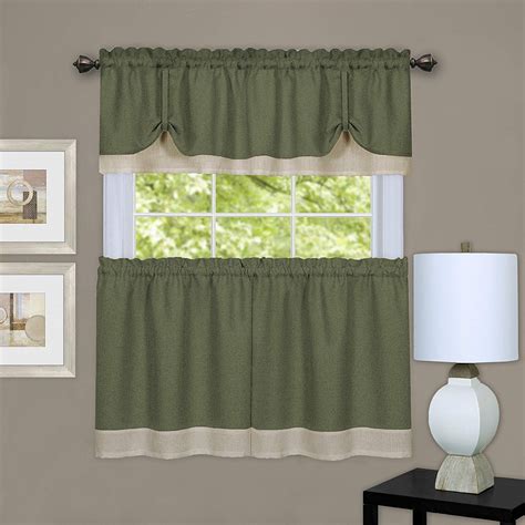 designer home darcy window curtain tier pair valance set double layer small window curtains