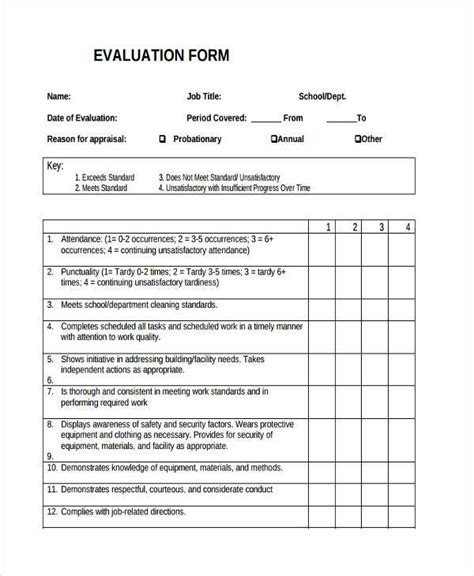 job evaluation forms   ms word excel
